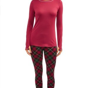 NWOT Cuddl Duds ClimateRight Jersey Red/Plaid PJs